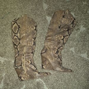 Jessica Simpson Snakeskin Wedge Boots